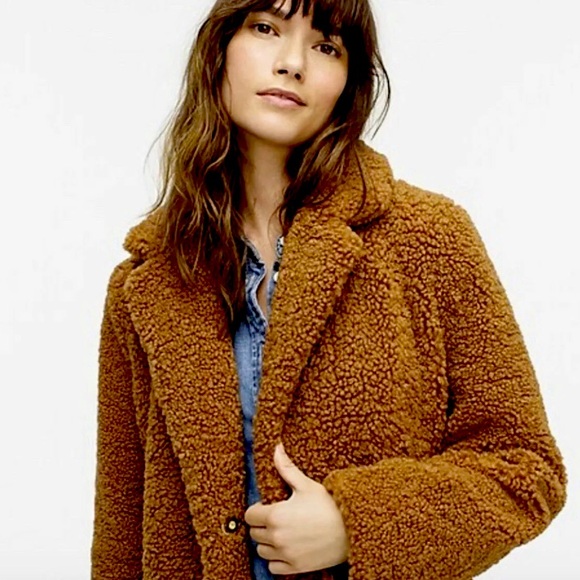J. Crew Jackets & Blazers - J. Crew Teddy Sherpa Coat Size XXS Cozy Chestnut Brown